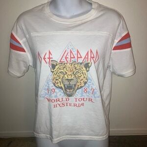 Def Leppard White Graphic Tee